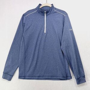Johnnie O 1/4 Zip Pullover Men Medium Blue Lammie Golf Performance Long Sleeve
